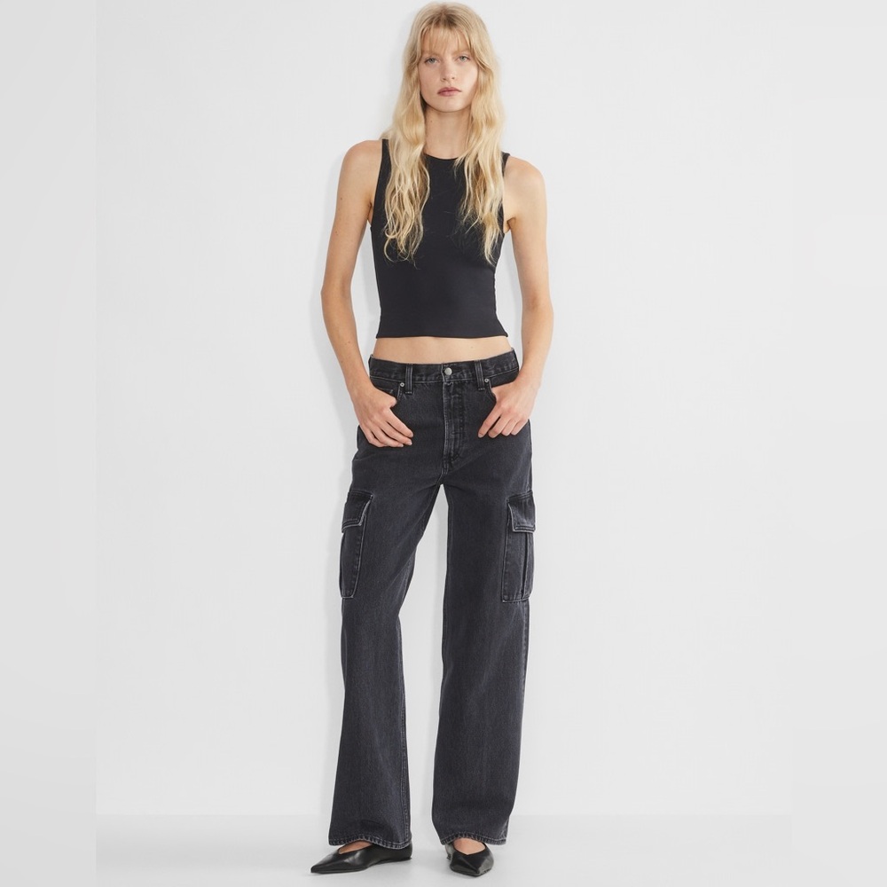Denim forum Farrah wide leg cargo jeans